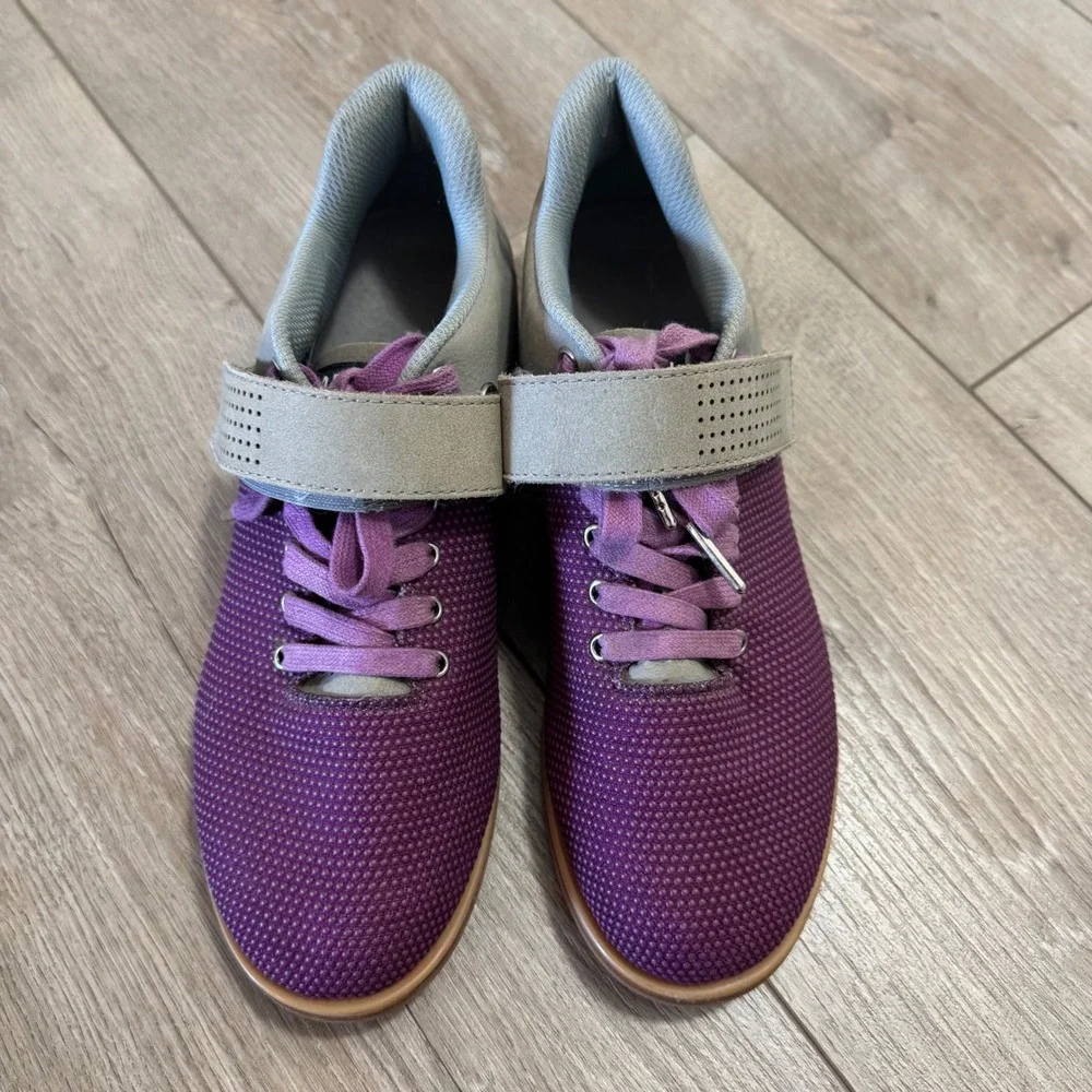 NOBULL Lifter Purple Grey Weightlifting Shoes Mens 6 Womens 7.5 CrossFit gumsole